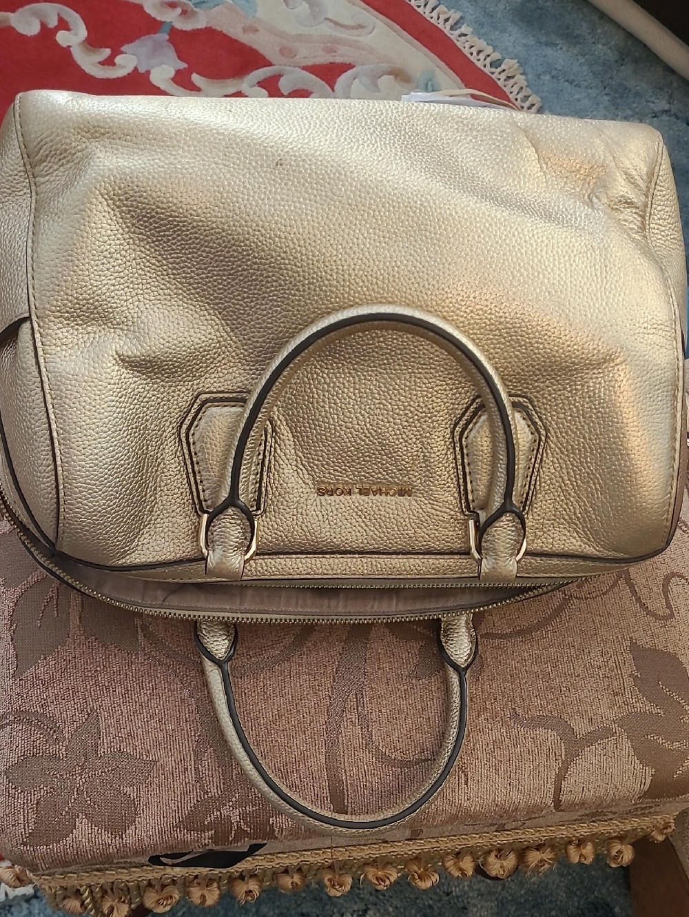 Michael Kors Metallic Gold Satchel Bag